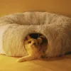 Huizen winter kat nest katten tunnel ronde pluche warm huisdier nest opvouwbare kat tunnel nest hond kennel