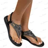 Sandali Spedizione gratuita Sandali gladiatore con zeppa in cristallo Donna Estate Bohemian Beach Sandali infradito con punta taglie forti Scarpe da spiaggia antiscivolo T240302