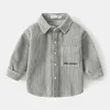 Corduroy Boys Cardigan Baby Boys Shirts Long Sleeve School Blus barn vit skjorta för småbarn pojkar blus barn toppar 240223