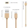 Cabos USB de alta velocidade Tipo C para C Adaptador de carregamento Sincronização de dados Linha telefônica de metal 0,48 mm de espessura Carregador trançado forte