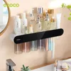 ECOCO porte-brosse à dents support de tasse d'adsorption magnétique distributeur automatique de presse-dentifrice support mural accessoires de salle de bain 240228