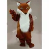 2024 Halloween Super Cute Fox Brown Mascot Costume Festa de Aniversário Anime Theme Fancy Dress Costume