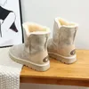 Boots Careaymade-Genuine Leather Plush Women's Shoes Snow Waterproof Anti-skid Pure Wool Winter Cotton Warm