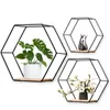 Étagère murale flottante, support de rangement d'articles divers, salon, décoration de la maison, présentoir artisanal hexagonal monté 240219