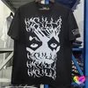 Tripulação Pescoço Graffiti T-shirt Homens Mulheres Imprimir Tee 2024SS Preto Tops Soltos Fit Manga Curta Camisetas