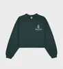 New Sporty Rich Designer Sweatshirt Women Loose Hooded Pullover Jumper Hoodies Classic Crown Letter-printed Cotton Green Women's clothes 2024031302