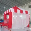 wholesale Red White Customized Portable inflatable stand tent carnival cube booth cocession kiosk for candy floss popcorn fast food drink ice cream