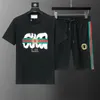 Summer Men's New Designer Fashion Running Shorts and T-shirt Set