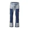 y2k Jeans Pintura Parche Baggy Stacked Jeans Y2K Cargo Pantalones acampanados para hombres Ropa Pantalones de mezclilla azul lavados pantalones para hombre 240227