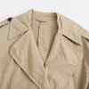 トレンチトラフ2023ロングトレンチコート女性キャメルダブル胸ウィンドブレーカーの女性長袖エレガントなコート女性秋のジャケット