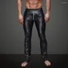 Culottes Femmes Hommes Sexy Wetlook Faux Cuir Lingerie Pantalon Exotique PU Latex Catsuit Zipper Entrejambe PVC Clubwear Gay Fetish Leggings Zentai