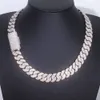 Yu Ying chaîne cubaine bijoux fins 15mm largeur 925 argent massif Gra rond Moissanite chaîne cubaine lien chaîne hommes Hip Hop collier