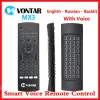 Batterier Bakgrundsbelysta MX3 Air Mouse Smart Voice Remote Control 2.4G Trådlöst tangentbord IR Lärande för Android 11.0 10.0 TV -låda Android 11 10 9