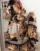 Podstawowe sukienki swobodne Wrap Lond Sukienka Święta Maxi Sundress Floral V-Neck Long Rleeve Elegante Sukienki koktajl 240302