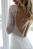 Günlük elbiseler şeffaf dantel seksi gelinlik kadınları moda sırtsız zemin uzunluğu resmi beyaz uzun kollu fermuar patchwork kıyafetleri