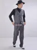 Heren podium slijtage mechanische danskleding vergrendeling uitvoering hiphop arena uniform standaard popping vest + broek vaste kleurpak jongen