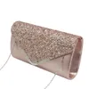 Pochette con strass e paillettes Borsa con diamanti di lusso per donna Borse firmate Pochette in argento satinato Festa di nozze 240223