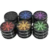 The latest smoking 63X45MM size multiple styles and colors four-layer aluminum alloy material lightning style smoke grinder Support customized