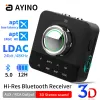 Hoparlörler Ayino LDAC Bluetooth Mic RCA ile MIC RCA 3.5M Jack Aux 3D Stereo Müzik APTX HD Kablosuz Adaptör TV Araba Hoparlör MR230