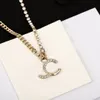 Collier pendentif à breloque de qualité de luxe avec diamant en plaqué or 18 carats avec tampon et chaîne d'extension PS3061B
