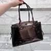 2024SS Superior quality jelly Tote bags Spanish style Handbags Purses Big transparent shopping bag new large capacity beach one-shoulder bag satchel color lo