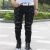 Pants Mens Punk Skinny Pants For Man Cool Cotton Casual Pants Zipper Slim Fit Black Goth Trousers 2018 Autumn New