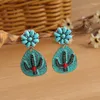 Boucles d'oreilles pendantes Cactus mignon pour femmes, pendentifs à la mode, bijoux de fête de mariage, cadeaux pour femmes