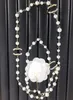 20style luxe marque de mode designer pendentifs canal colliers cristal perle lettre C ras du cou pendentif collier pull chaîne bijoux accessoires