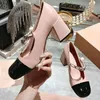 sweet women mary janes round toe patchwork high heels high quality one belt buckle strap lovely pear decor spring summer ladies outside dress pumps