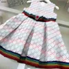 Mode flicka klänningar prinsessklänning sommar baby kjol storlek 110-160 cm barn designer kläder färgglada bokstäver tryckning barn frock 24feb20