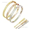 Designer-Schmuck-Armband für Damen-Tennis-Armband, Designer-Schmuck, Rosé-Silber-Gold, Edelstahl-Schnalle, kein Schraubenzieher, Schrauben, Diamant-Paare