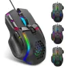 Muizen HXSJ S700 10 toetsen USB-draad gamingmuis Macroprogrammering Ergonomische muizen met 6 verstelbare DPI RGB-lichteffect Gamer-muizen