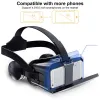 Lunettes 3D VR Headset VR Lunettes Réglable Dispositif avec poignée sans fil Casque de réalité virtuelle 3D pour Android / iOS / PC avec contrôleur