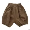 Shorts Bébé Garçon Enfants Été Bas Vêtements Enfants Cinq Cents Pantalons Pour Enfant En Bas Âge Fille Cinquième Pantalon Solide Lin Casual Drop Livraison Otaqf