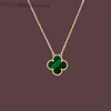 デザイナーペンダントネックレスジュエリーファッションエレガント4Four Leaf Clover Locket Necklace Hell Choker Chainsデザイナージュエリー18KメッキG 240302