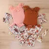 Kledingsets pasgeboren baby baby meisje westerse kleding zomer outfit kraag mouwloze tank romper broek hoofdband