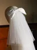 Элегантная свадебная белая вуаль двухслойная белая вуаль лук невеста.