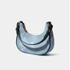 Borse da sera Borsa hobo a mezzaluna in pelle minimalista Borsa a tracolla da donna Semplice Portamonete sotto le ascelle Denim PU Vintage Gnocco