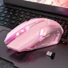 Mouse Mouse da gioco ergonomico cablato 6 pulsanti LED 2400 DPI Mouse per computer USB Mouse da gioco K3 Mouse da gioco rosa per PC portatile