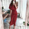 Grundläggande avslappnade klänningar Casual Dresses Retail Women Shirt Designer Pendling Plus Size S3XL Långt mode Forged Face Clothing Drop Delivery Apparel WOM DHKJ1 240302