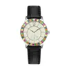 Bestselling Styles Luxury Stylish Colorful Rainbow Stone Bezel Moissanite Diamond Rhinestone Quartz Watches Ladies Women