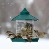 Fütterung hängende Wildvogel -Feeder wasserdichte Pavillon Outdoor -Behälter mit Hänge Seil Fütterung Haus Typ Vogelfutterleiter Aves Dekor