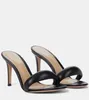 New Brands Sexy slipper sandal gianvito&Rossi Bijoux 85mm leather mules heels calf skin leather summer slip on woman high heel shoe wedding party dress pumps with box