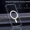 Magsoge transparente transparente acrílico magnético à prova de choque capas de telefone para iPhone 15 14 13 12 11 Pro Max Mini XR XS X 8 7 Plus Magsafe Charger ultra