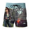 2024 New Grand Theft Auto Anime Game 3D Digital Printed Casual Shorts Mens Beach Pants