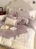 Ustawiaj nowe luksusowe zimowe ciepłe mleko aksamitne dwustronne koralowe aksamitne haftowane zagęszczone arkusz łóżka i zestaw pościel