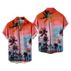 Chemises décontractées pour hommes pièce pyjama un col roulé vacances d'été tourisme plage mode tendance loisirs impression numérique 3D manches courtes