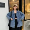 Jacken Frauen Jacken Heißer Verkauf Kühlen Turndown Kragen Retro Ulzzang Studenten Harajuku Streetwear Mäntel Denim Baggy Casual Weibliche Lose