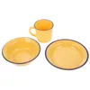 Conjuntos de louça Conjunto de copo de prato servindo utensílios de mesa retro caneca de chá decoração de casa placa de café tigela kit tarde melamina