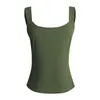 Women's Tanks Line Neck Low Cut Halter Slim Top Fashion Solid Color Sleeveless Tight Vest